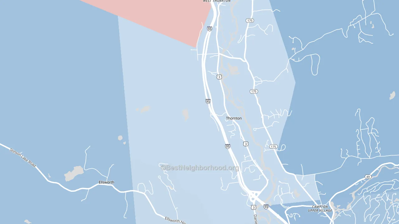 Thornton, NH block-group political-lean map