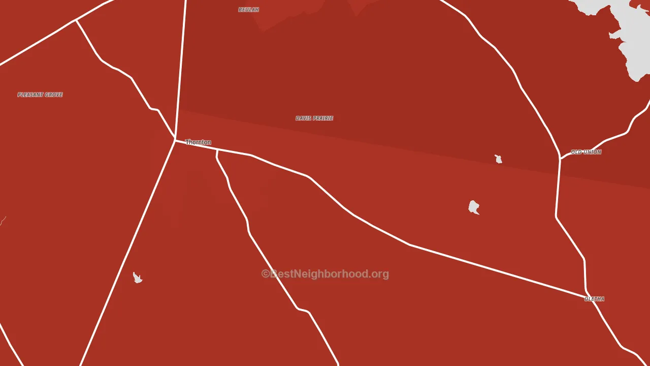 Thornton, TX block-group political-lean map