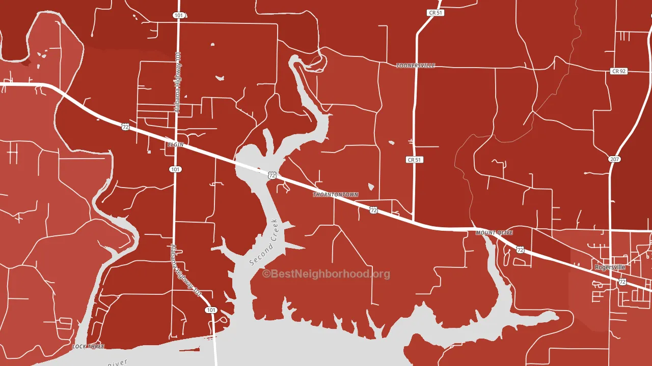 Thorntontown, AL block-group political-lean map
