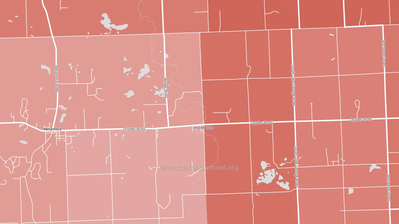 Thornville, MI block-group political-lean map