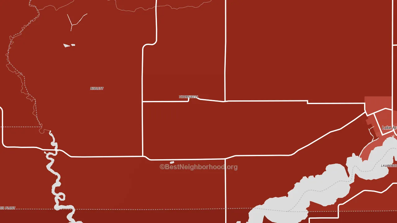Thornwell, LA block-group political-lean map