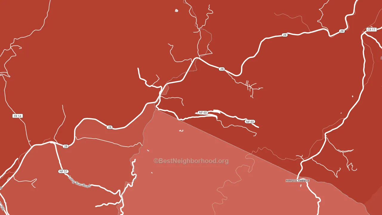 Thornwood, WV block-group political-lean map