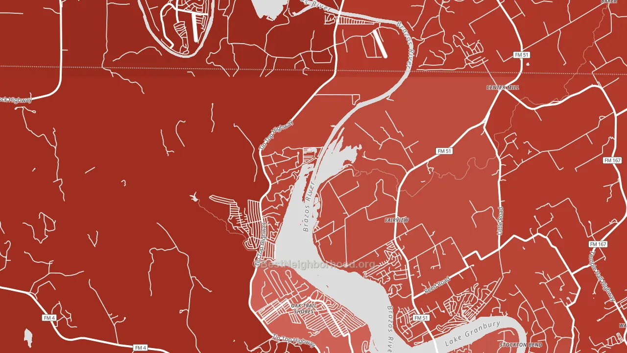 Thorp Spring, TX block-group political-lean map