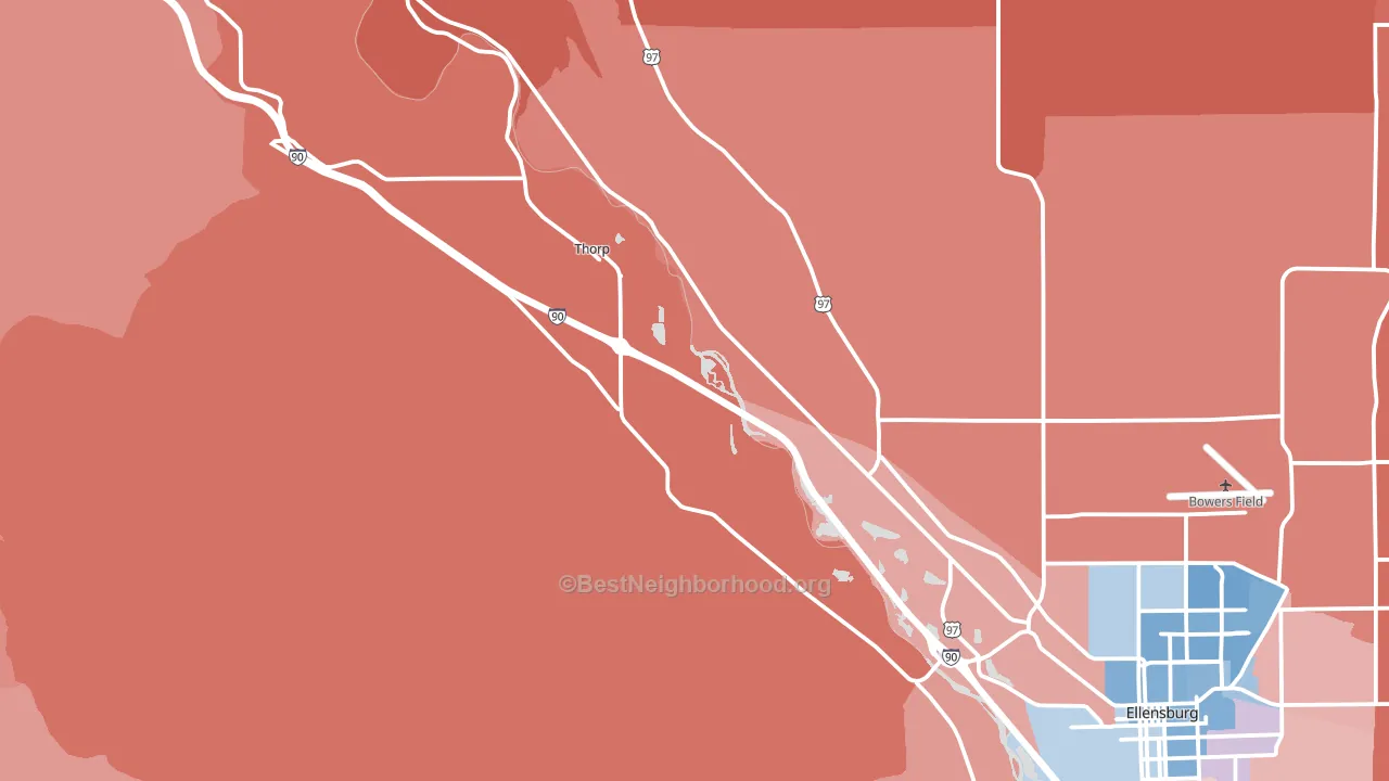 Thorp, WA block-group political-lean map