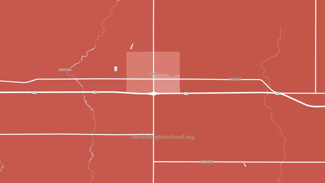 Thorp, WI block-group political-lean map