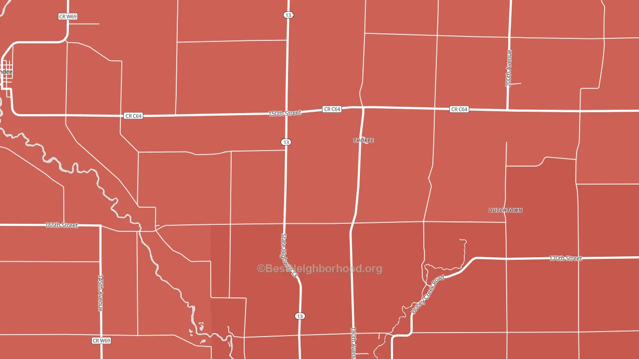 Thorpe, IA block-group political-lean map