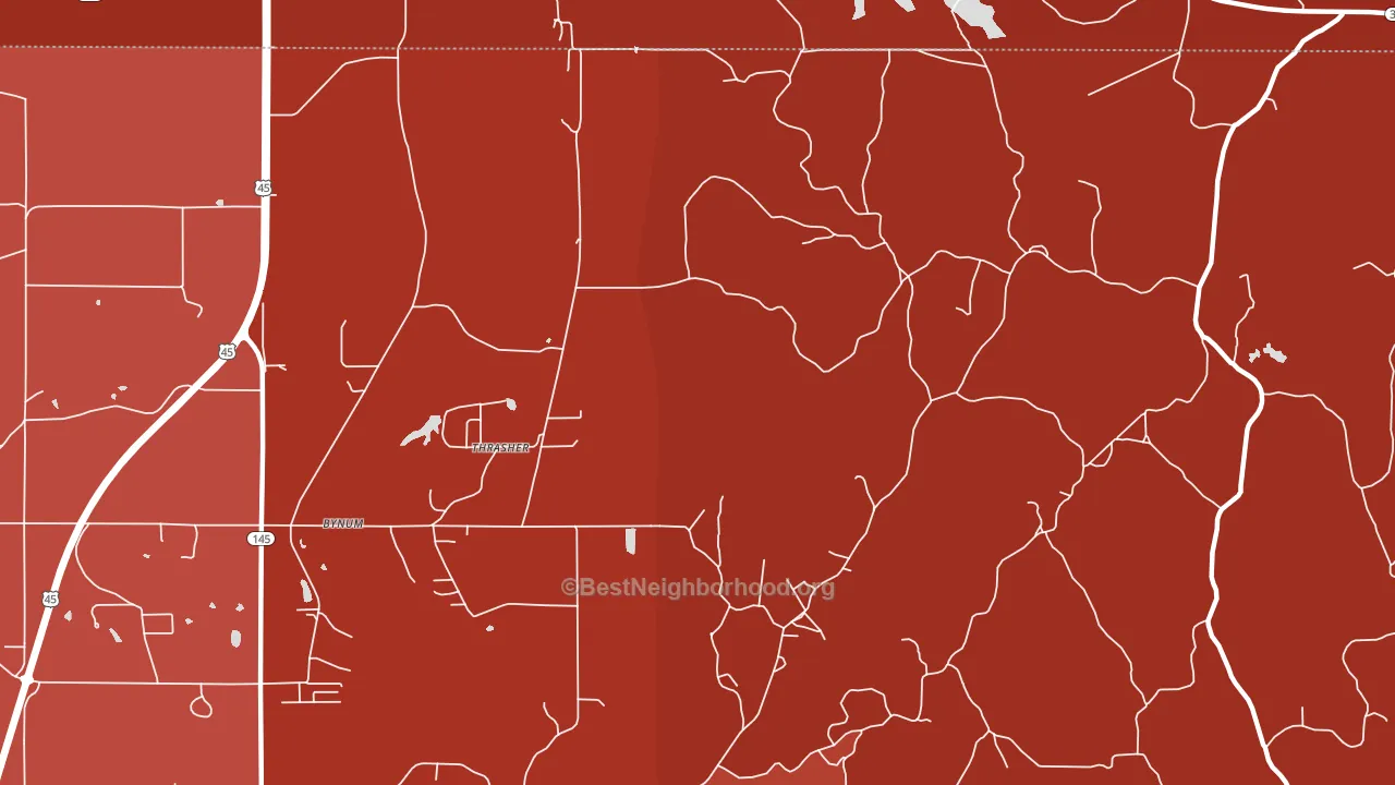 Thrasher, MS block-group political-lean map