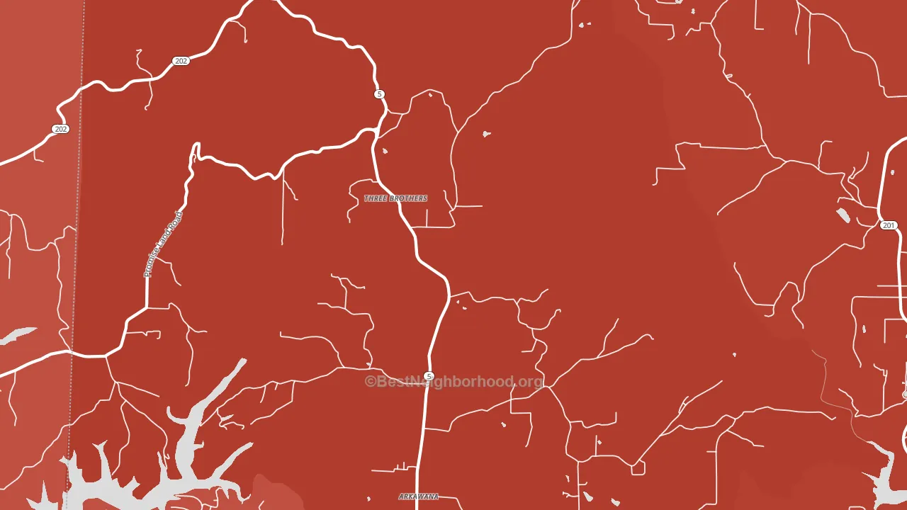 Three Brothers, AR block-group political-lean map