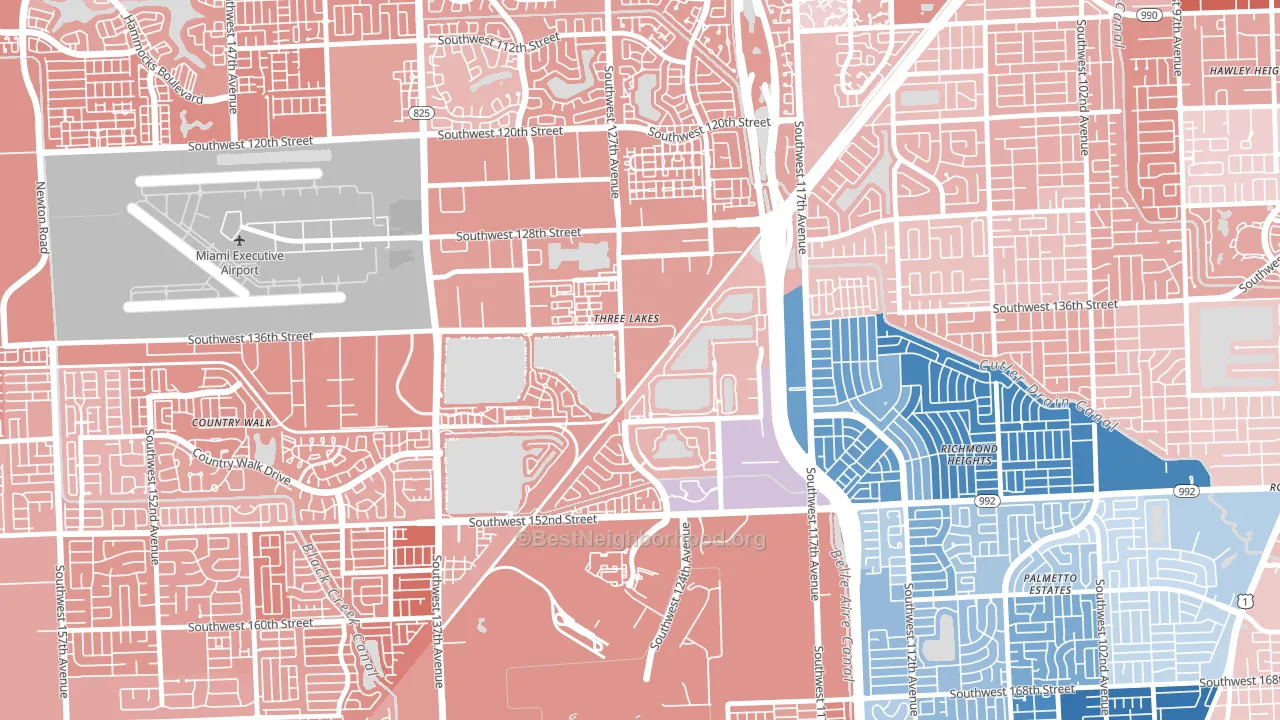 Three Lakes, FL block-group political-lean map