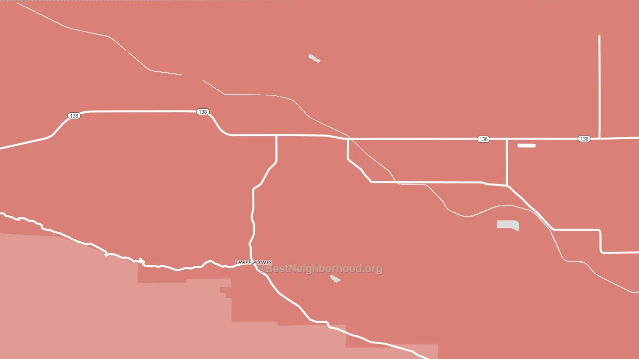 Three Points, CA block-group political-lean map