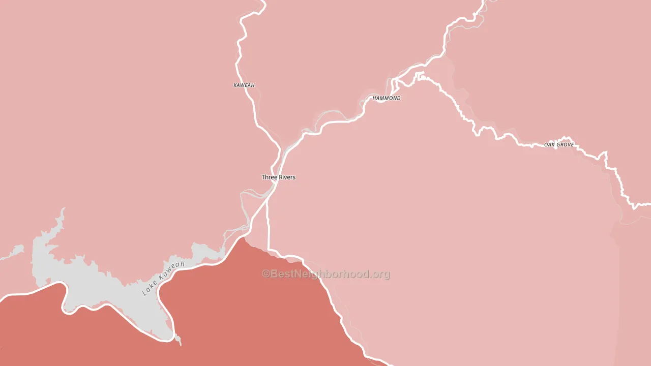 Three Rivers, CA block-group political-lean map