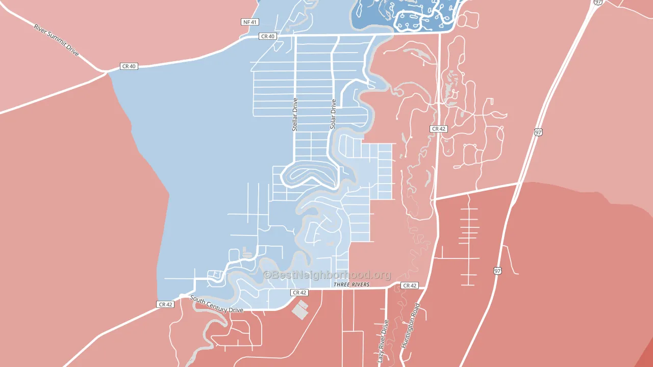 Three Rivers, OR block-group political-lean map