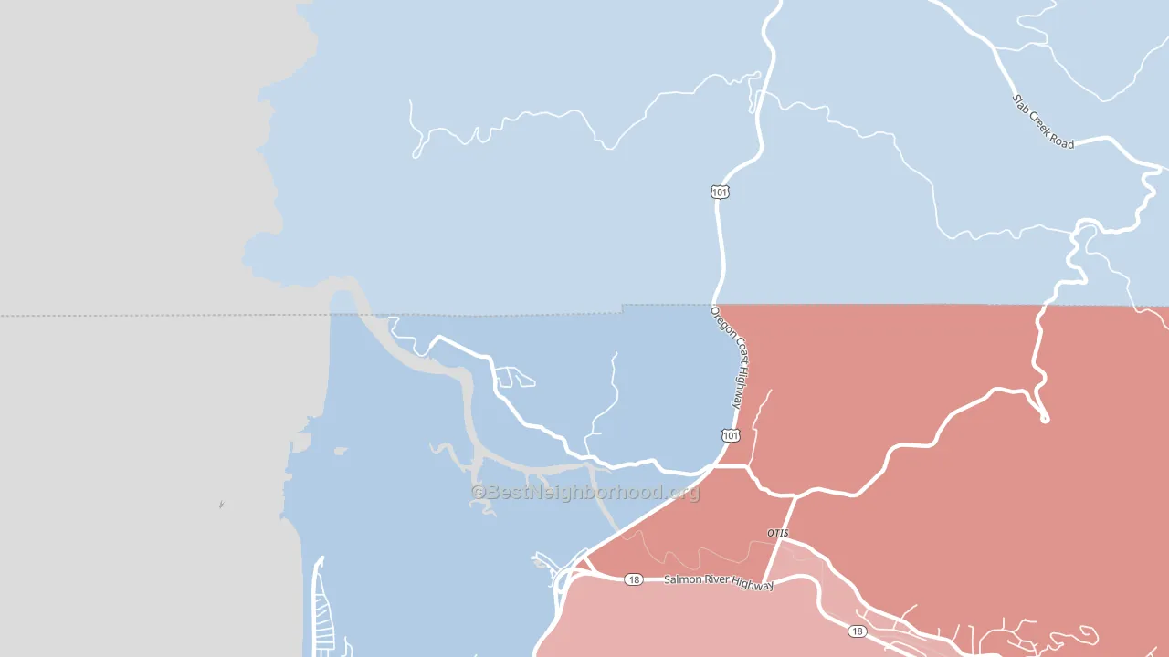 Three Rocks, OR block-group political-lean map