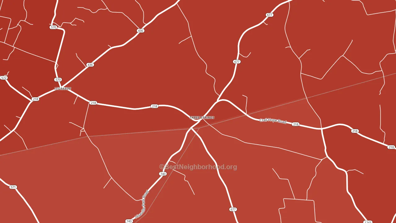 Three Springs, KY block-group political-lean map