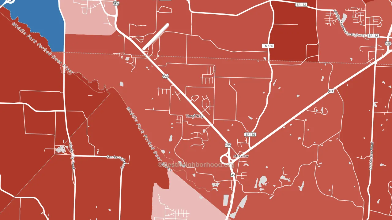 Three Way, TN block-group political-lean map
