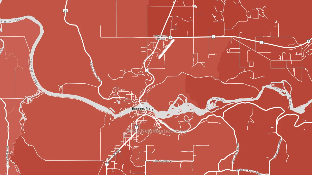 Threemile Corner, ID block-group political-lean map
