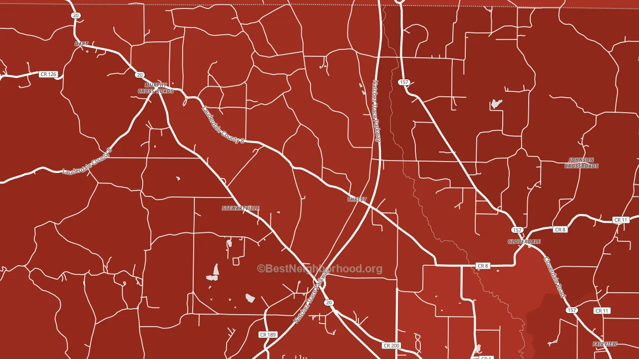 Threet, AL block-group political-lean map