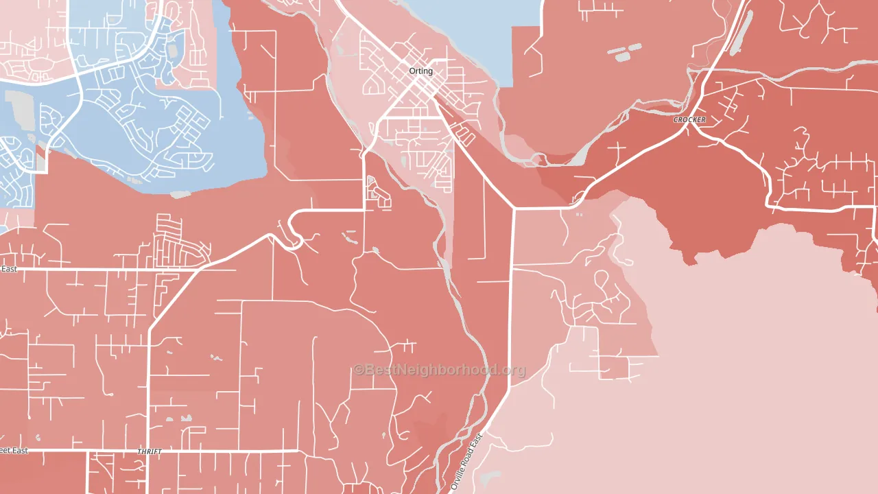 Thrift, WA block-group political-lean map