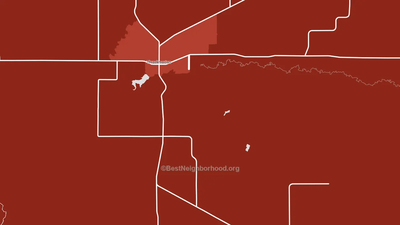 Throckmorton County, TX block-group political-lean map