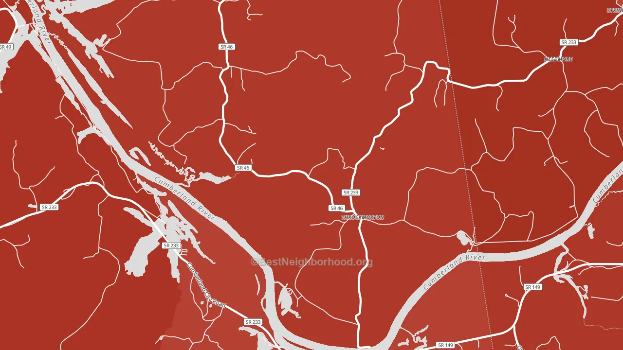 Throckmorton, TN block-group political-lean map
