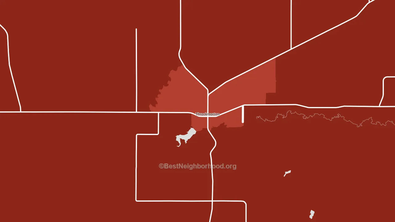 Throckmorton, TX block-group political-lean map