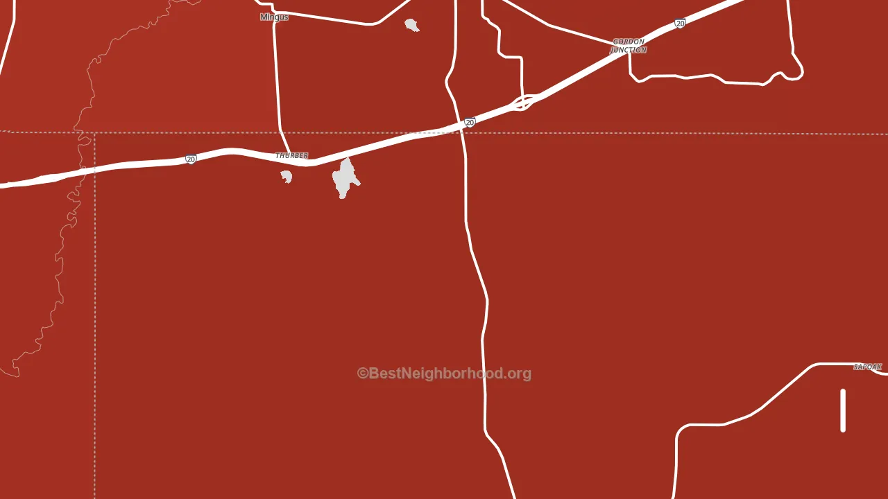 Thurber, TX block-group political-lean map