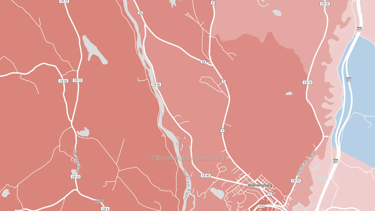 Thurman, NY block-group political-lean map