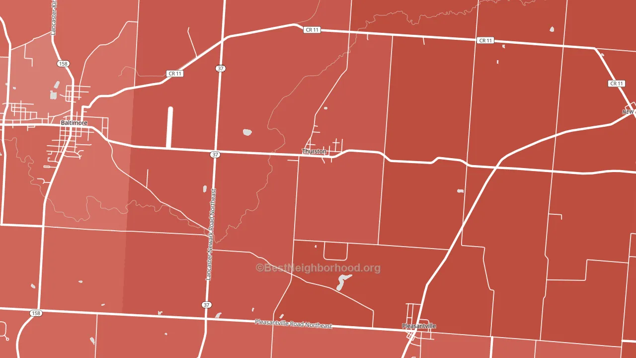 Thurston, OH block-group political-lean map
