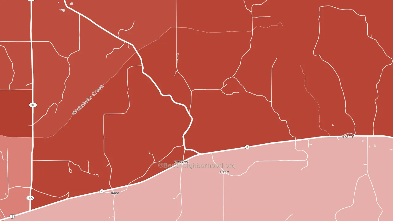 Thyatira, MS block-group political-lean map