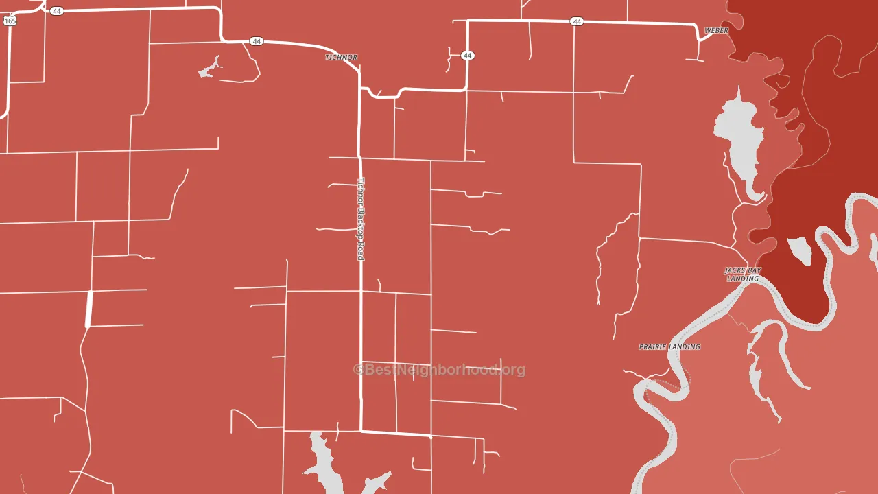 Tichnor, AR block-group political-lean map