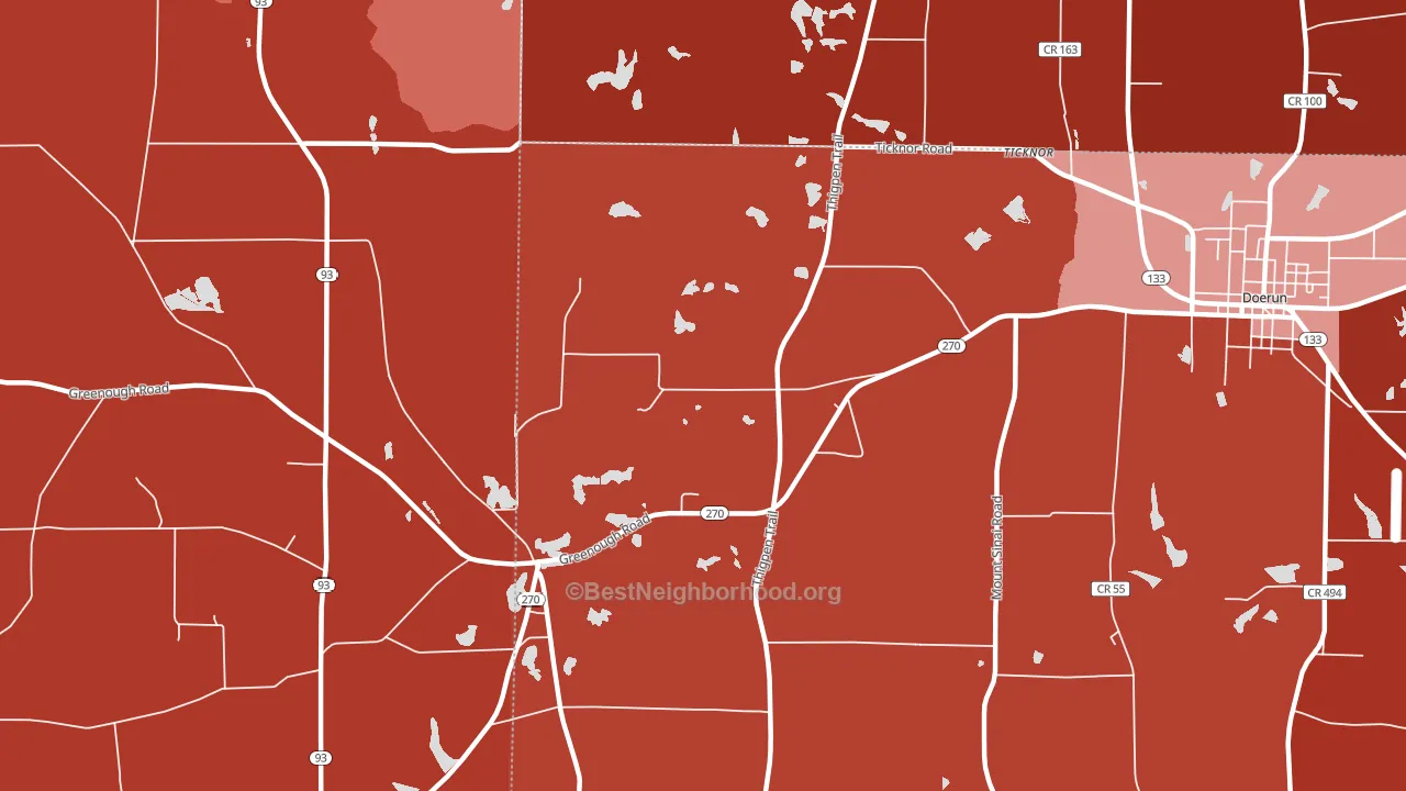 Ticknor, GA block-group political-lean map