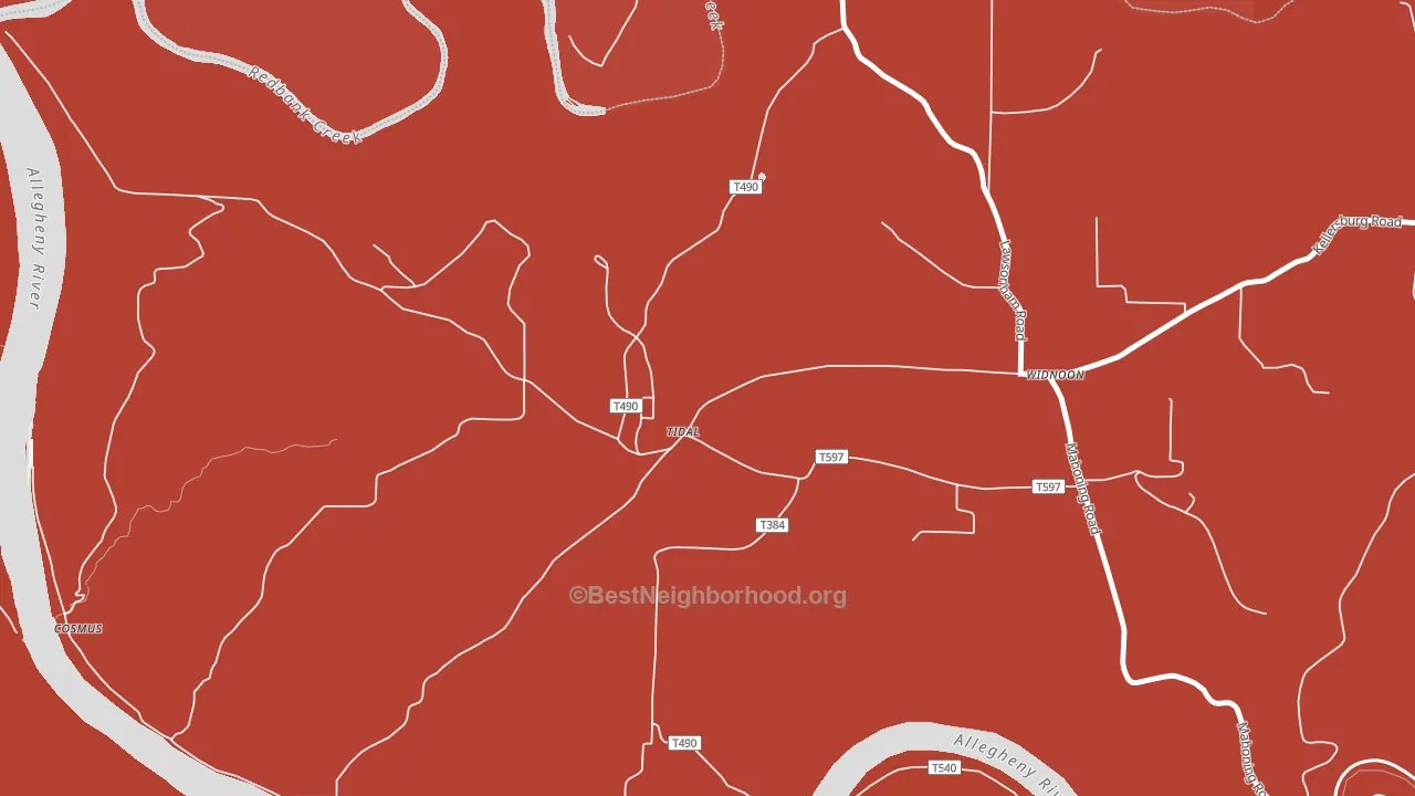 Tidal, PA block-group political-lean map