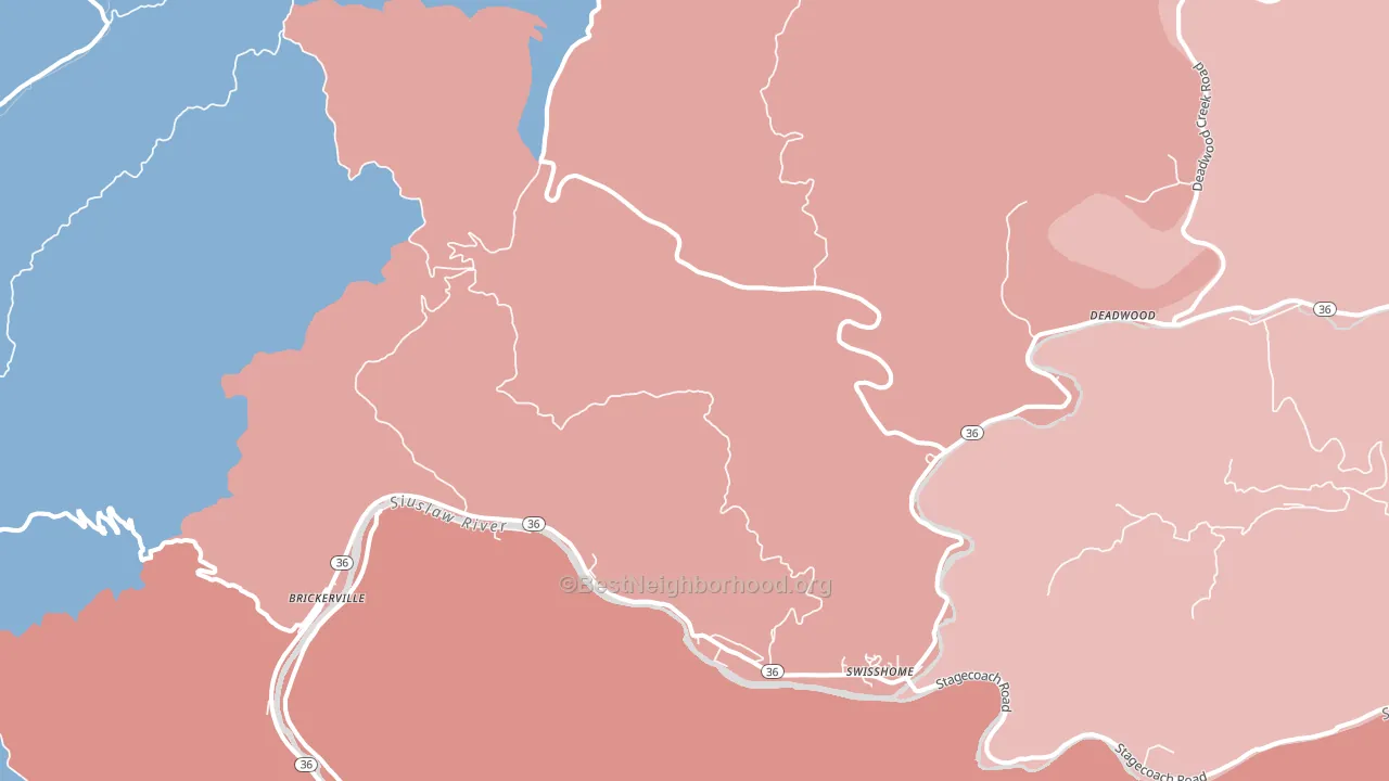 Tide, OR block-group political-lean map