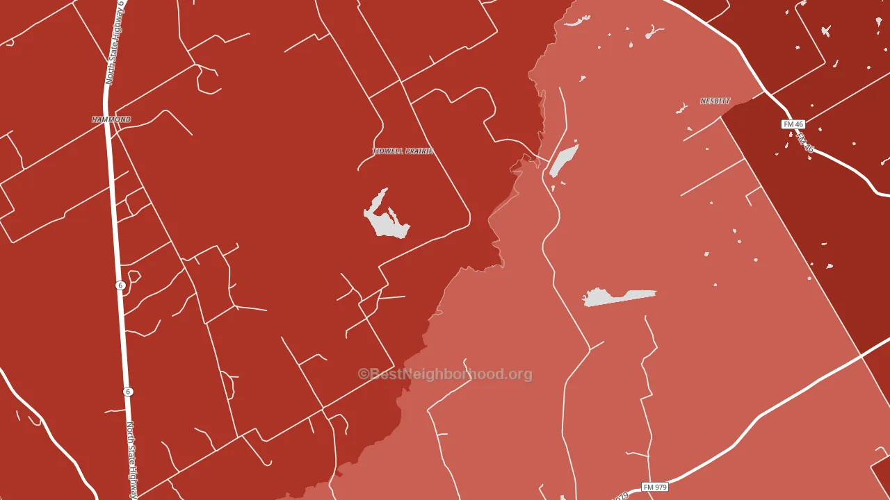Tidwell Prairie, TX block-group political-lean map