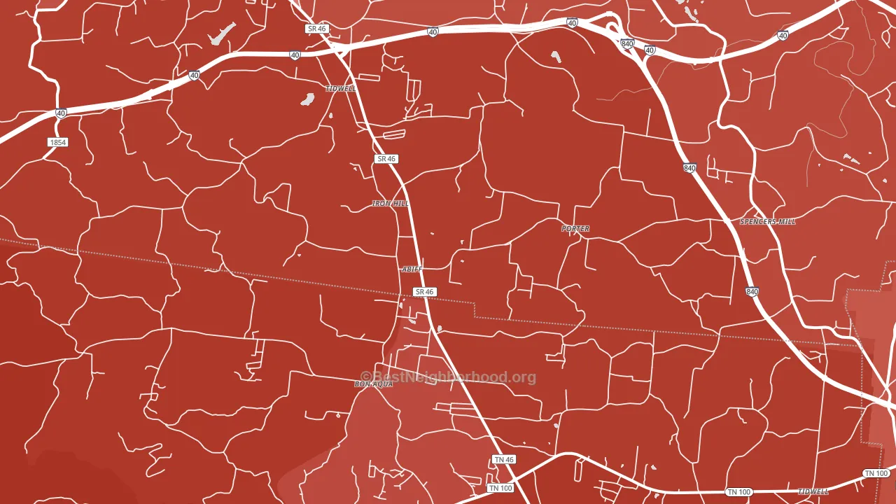 Tidwell, TN block-group political-lean map