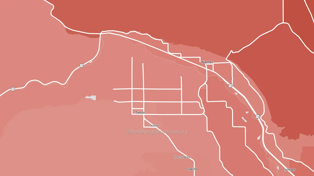 Tieton, WA block-group political-lean map