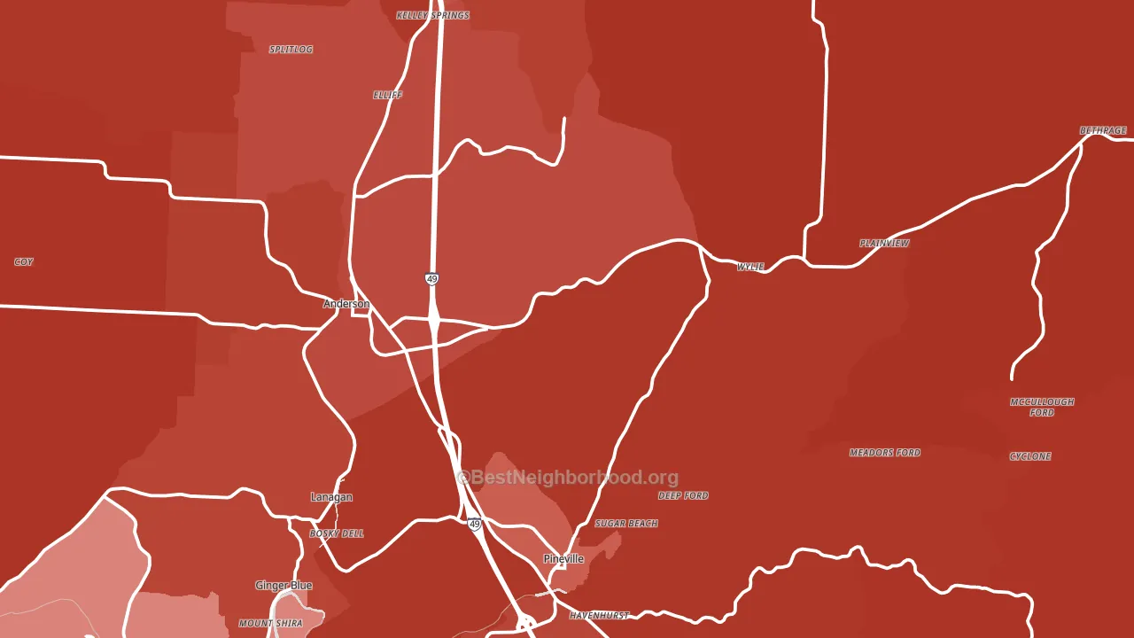 Tiff City, MO block-group political-lean map