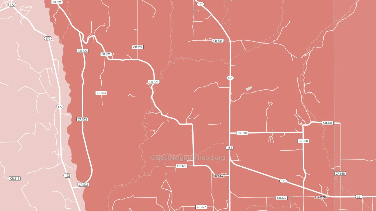 Tiffany, CO block-group political-lean map