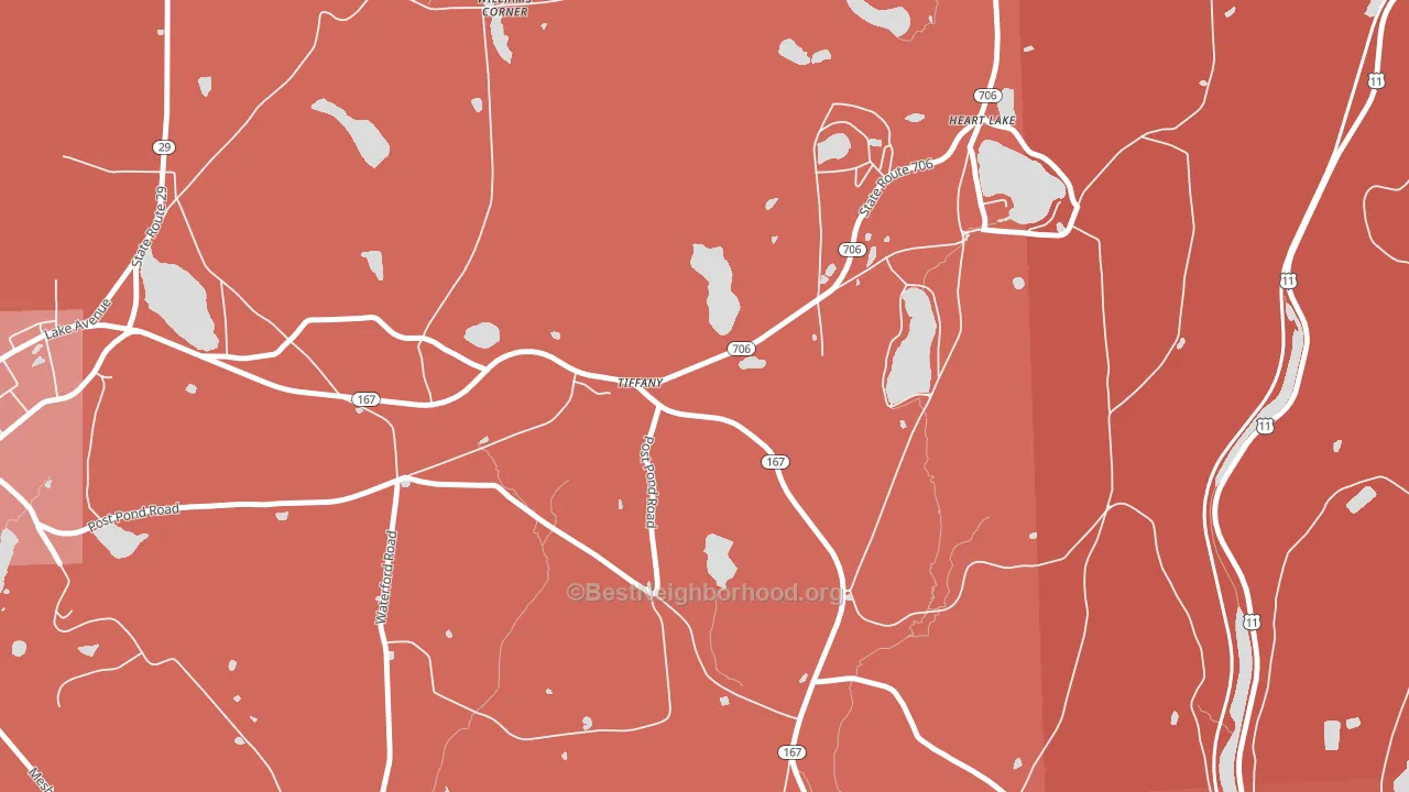 Tiffany, PA block-group political-lean map