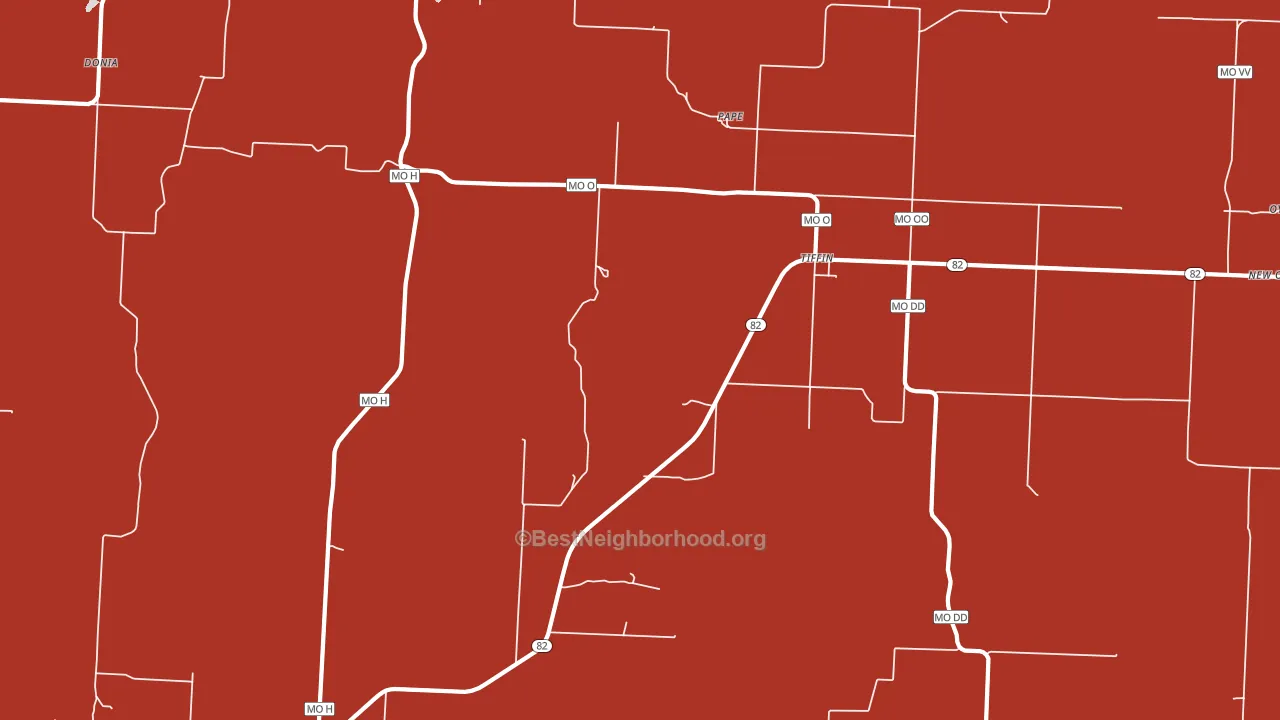 Tiffin, MO block-group political-lean map