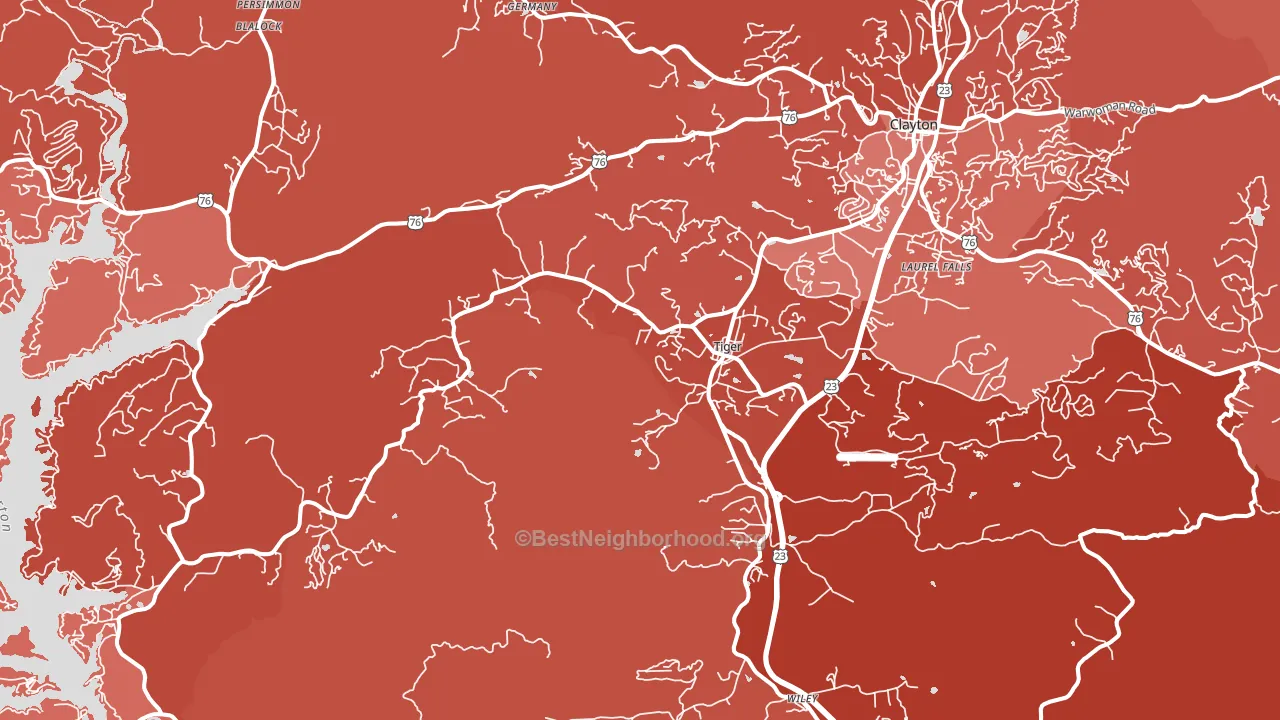 Tiger, GA block-group political-lean map