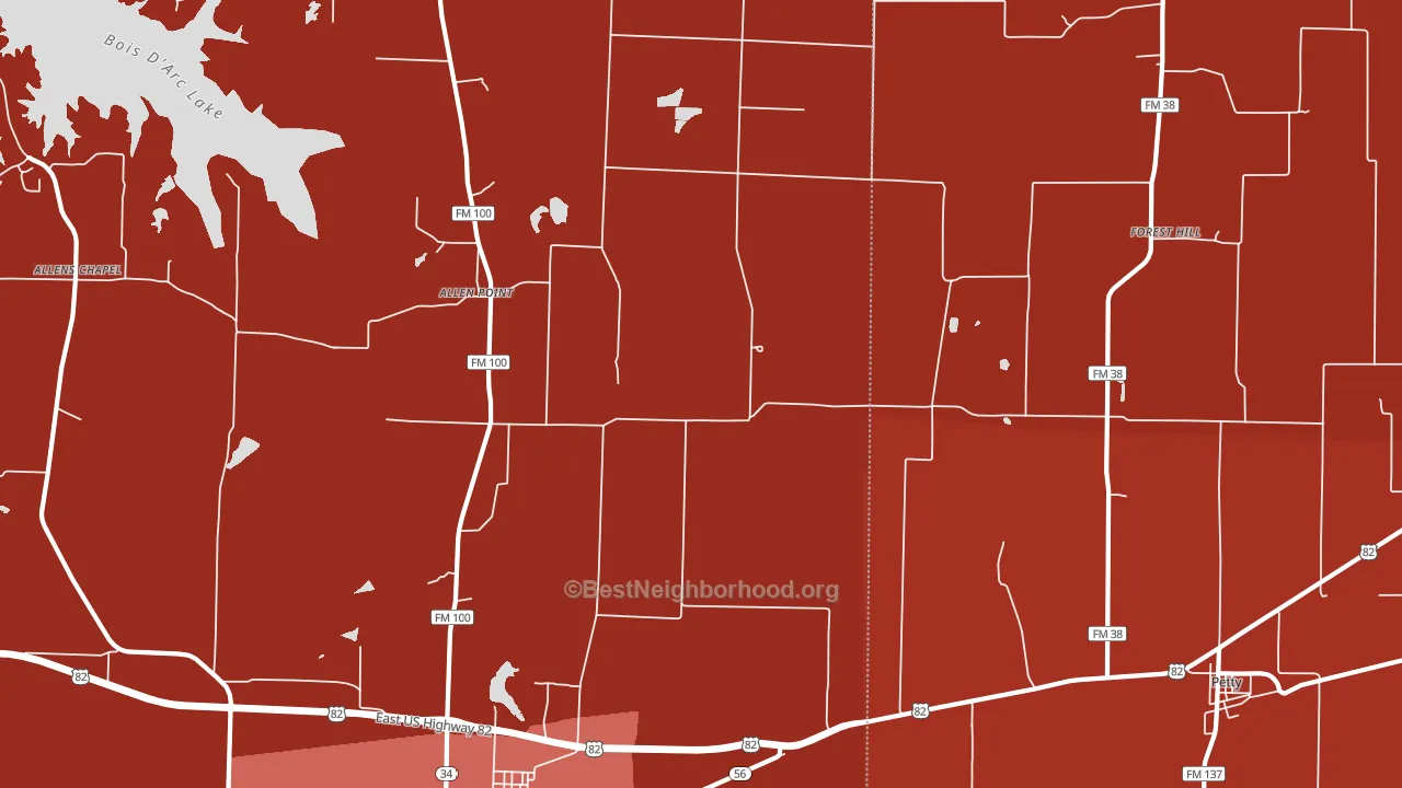 Tigertown, TX block-group political-lean map