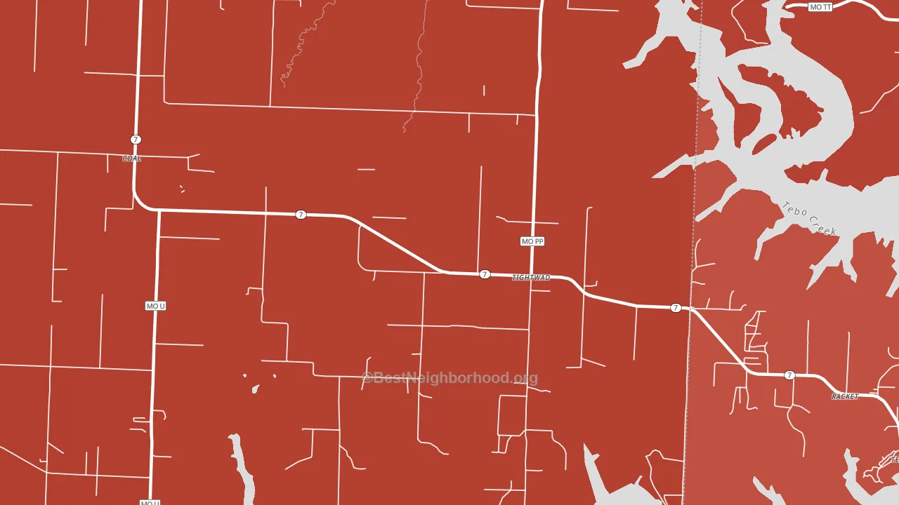Tightwad, MO block-group political-lean map