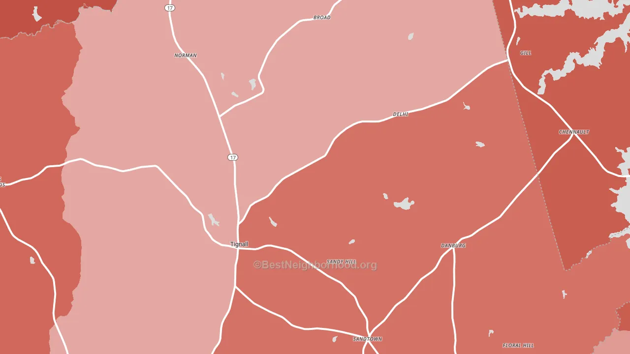 Tignall, GA block-group political-lean map