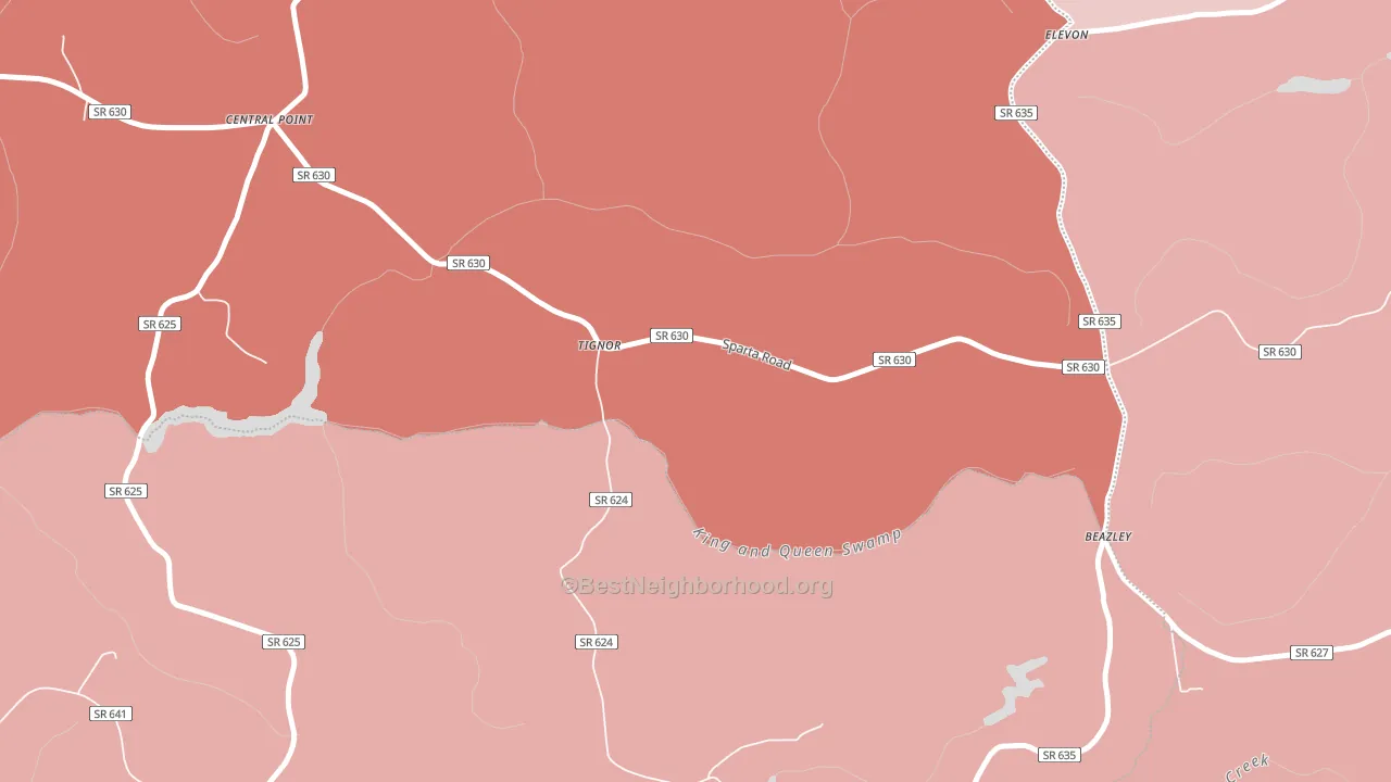 Tignor, VA block-group political-lean map