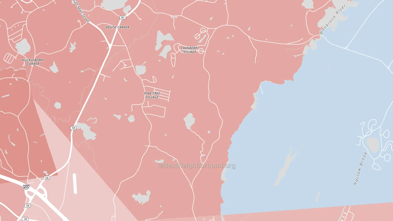 Tihonet, MA block-group political-lean map