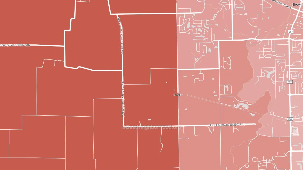 Tilden, IN block-group political-lean map