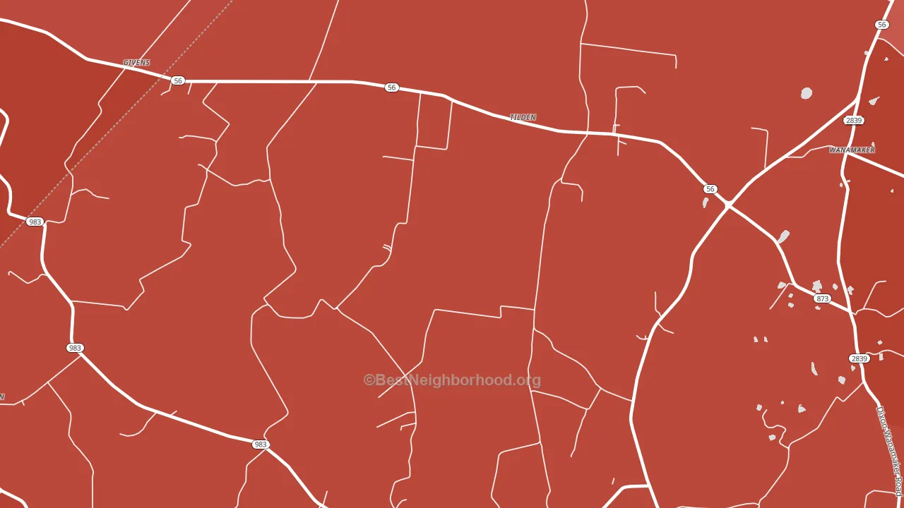 Tilden, KY block-group political-lean map