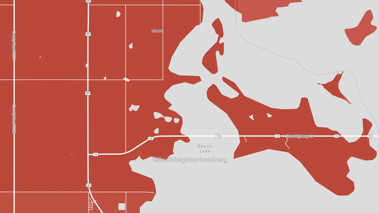 Tilden, ND block-group political-lean map