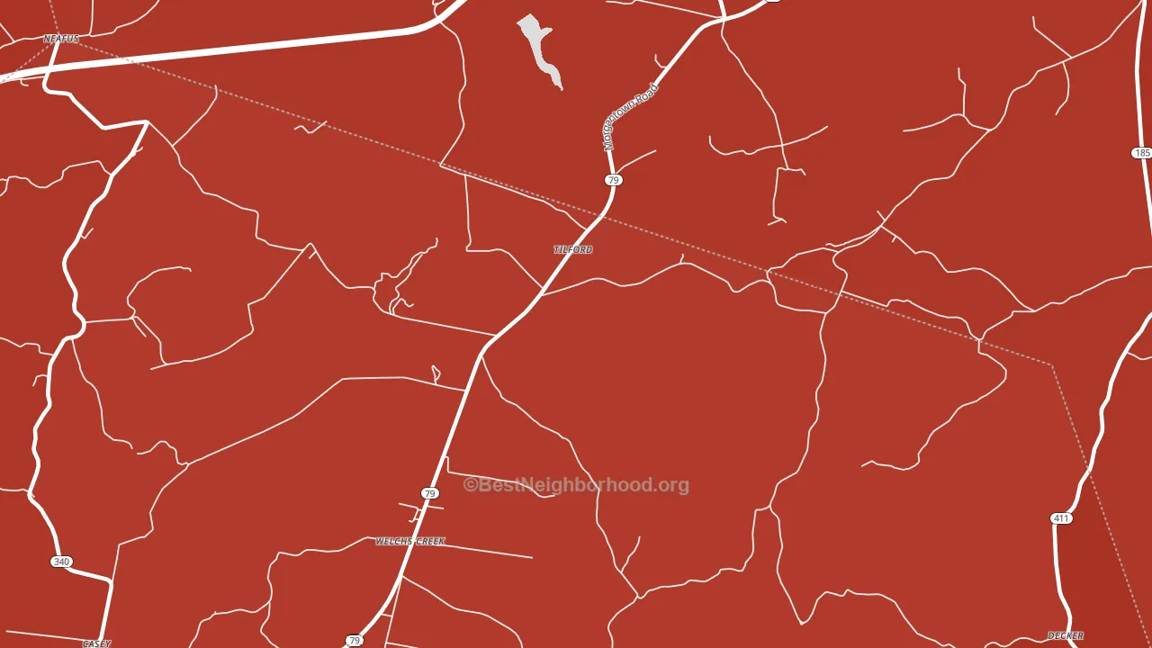 Tilford, KY block-group political-lean map